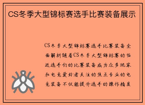 CS冬季大型锦标赛选手比赛装备展示